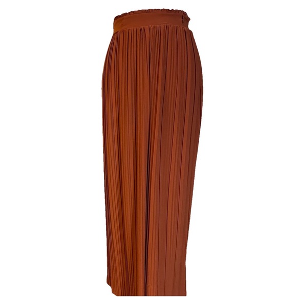 Soho Dresses & Skirts - Y2K SoHo Pleated Maxi Skirt Sz S Rustic Brown Elastic Waist Career Party